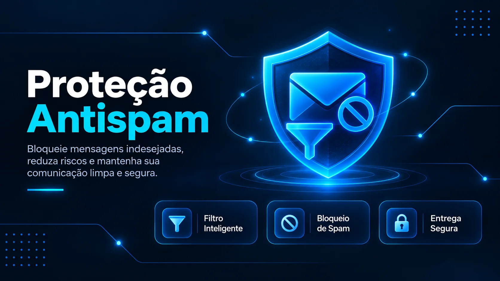 Representação de mensagens de spam sendo descartadas